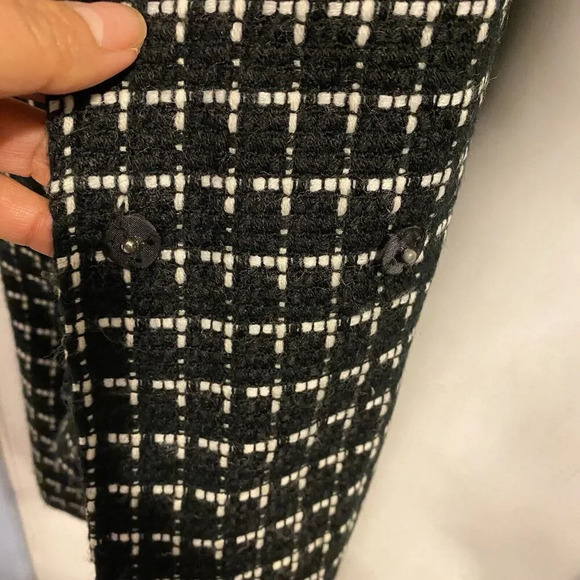 Y2K View Women’s Sz 8 Separate Suit Blazer Jacket Black White Tweed Snap Soft - Picture 7 of 9